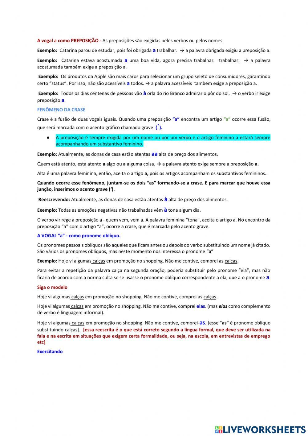 Substantivos e artigos