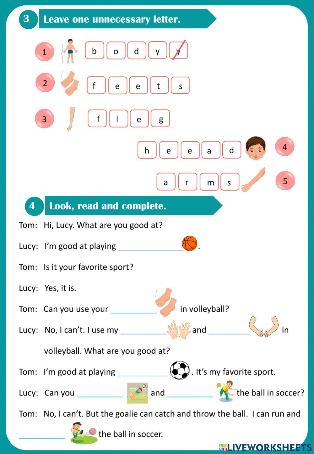 Worksheet Unit 5. Sports and hobbies . Lesson 4