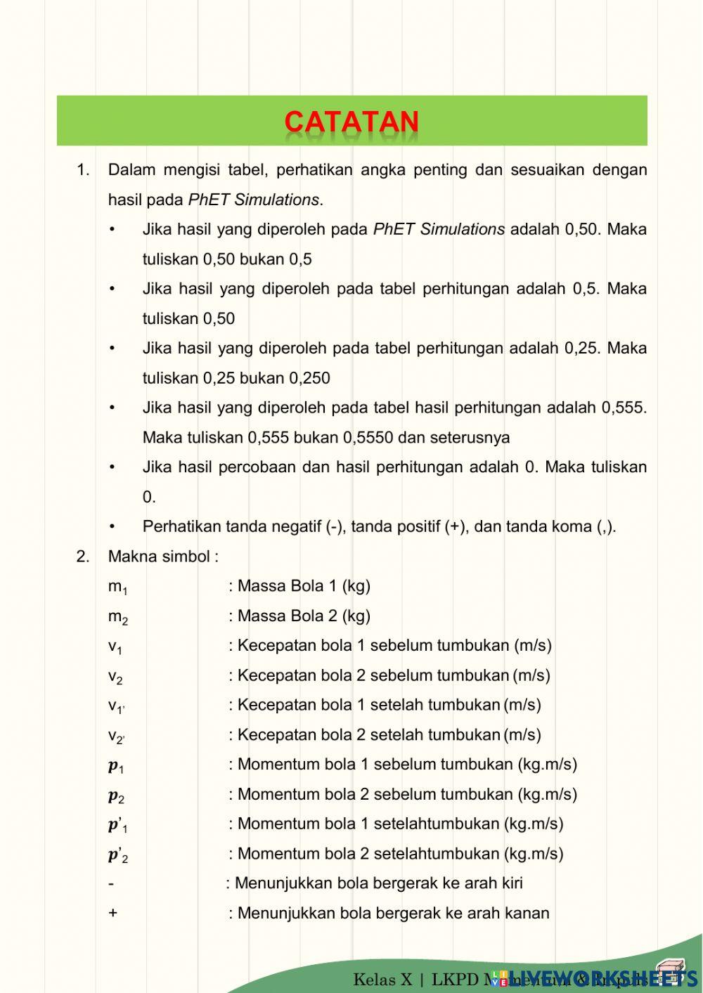 E-lkpd momentum & impuls