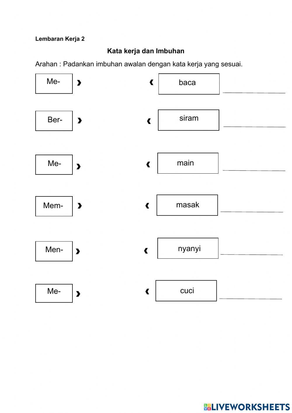 Kata kerja (Imbuhan awalan) Tahun 1
