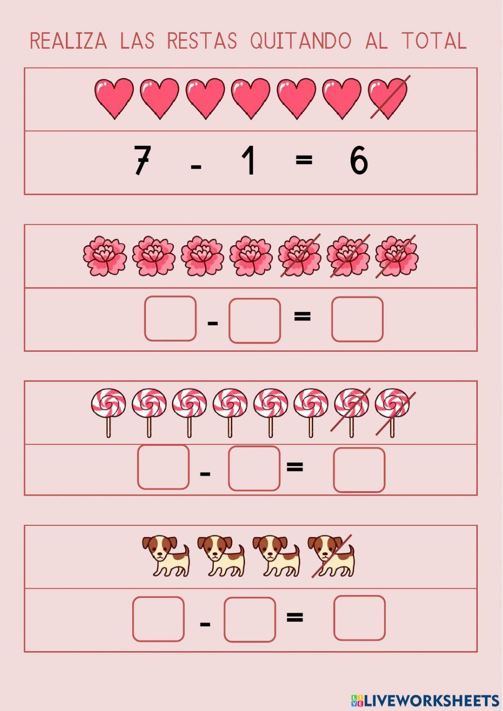 Restas tachando hasta el 10