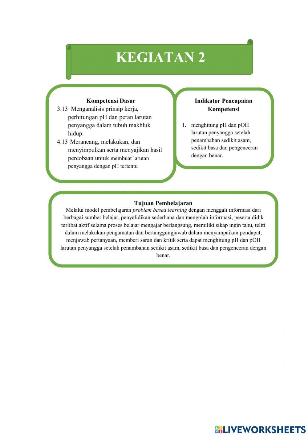 Lkpd Larutan Penyangga Kegiatan 2