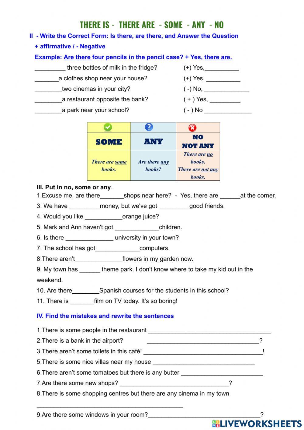 There is -are Some-no-any