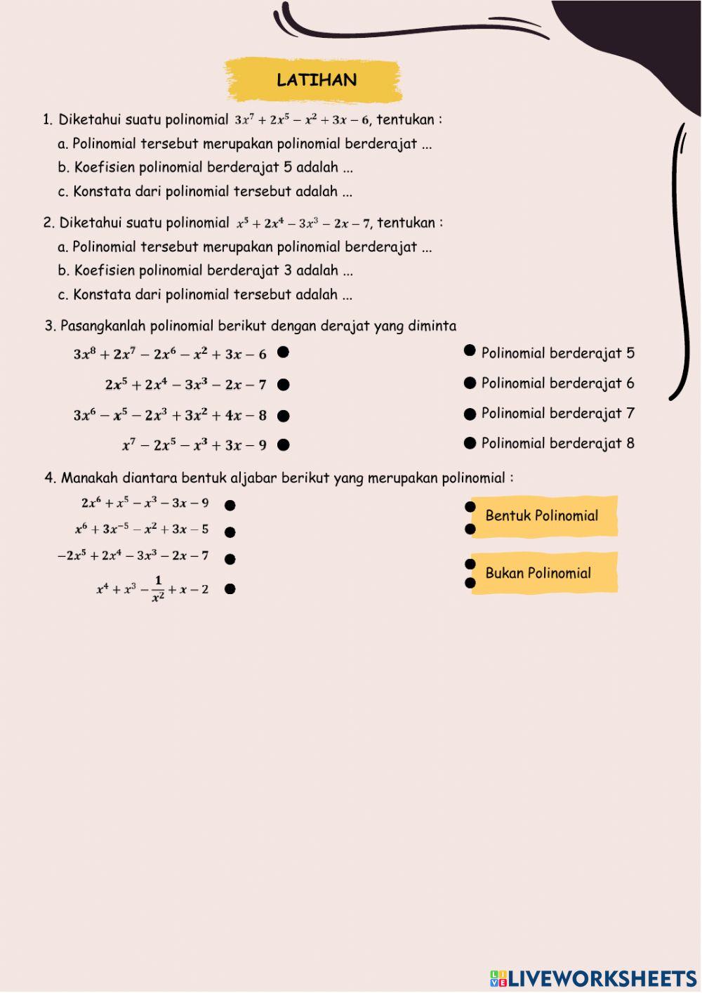 Materi Polinomial Kelas XI
