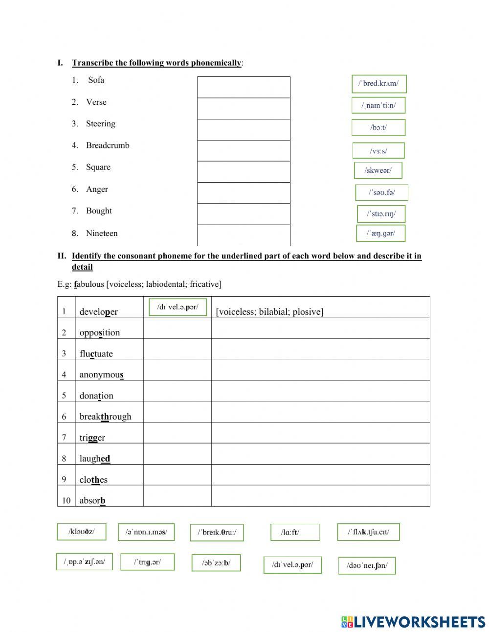 Chapter 7 Nasal and other consonants-practice
