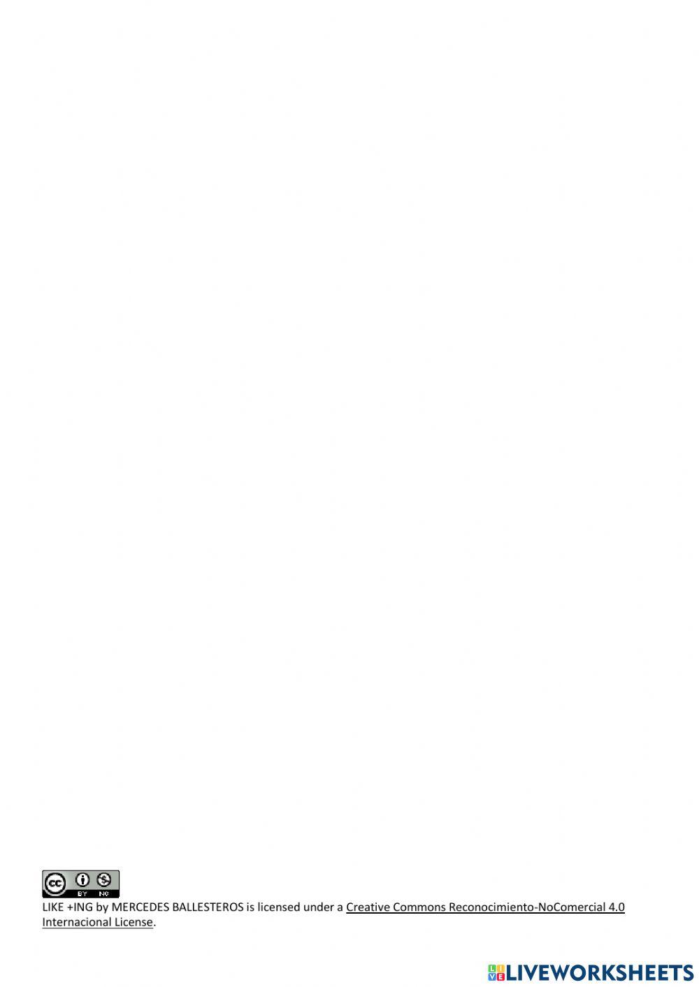 Verbo Like + acción ING