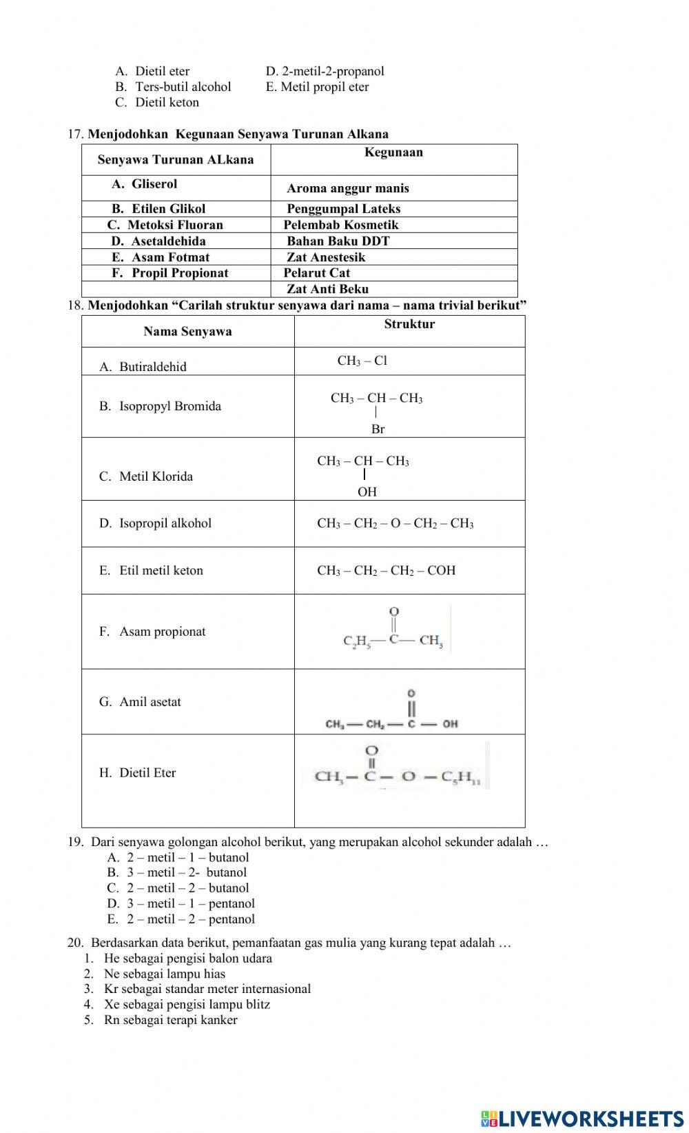 Ujian kimia kelas xii