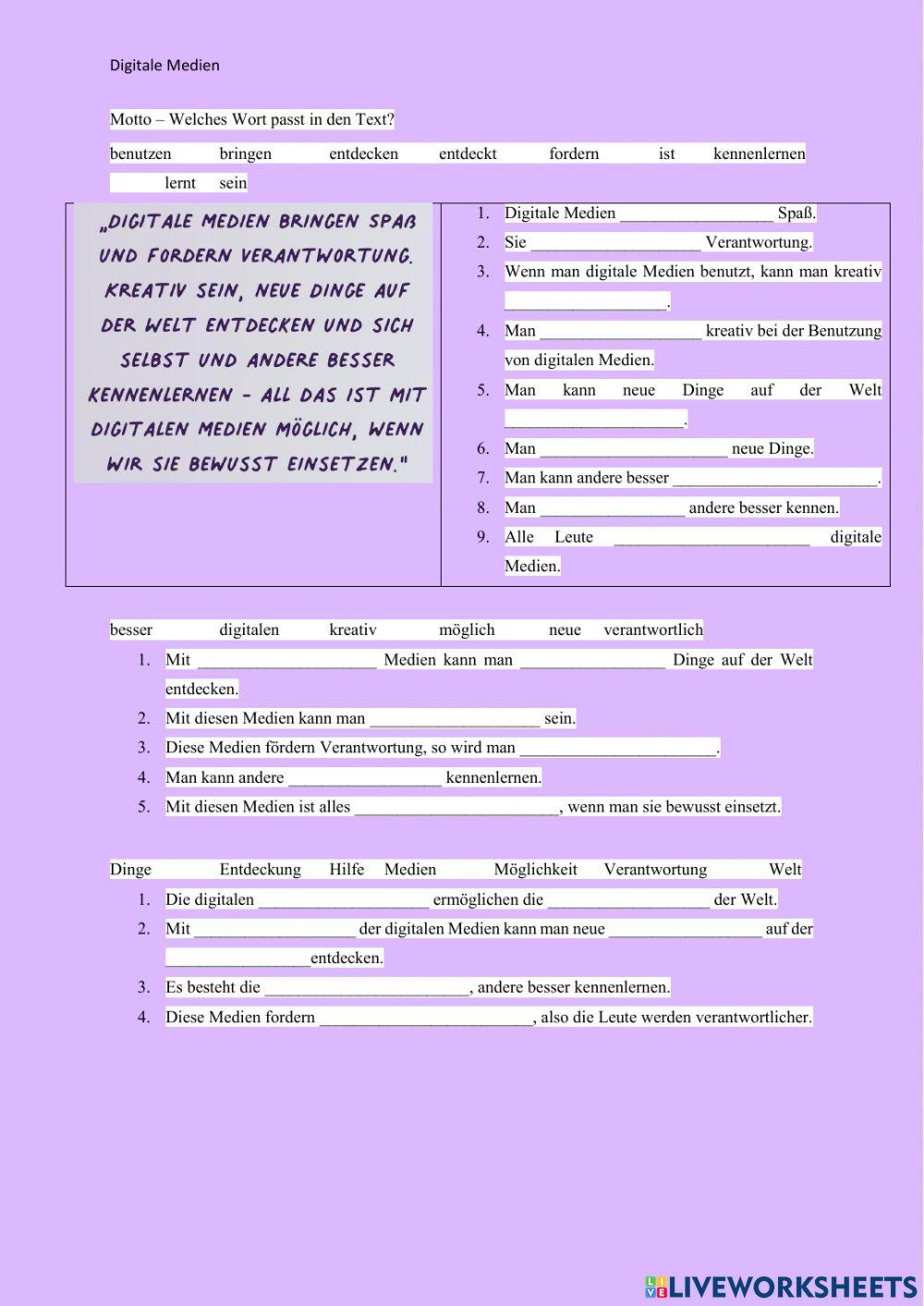 Digitale Medien - Motto