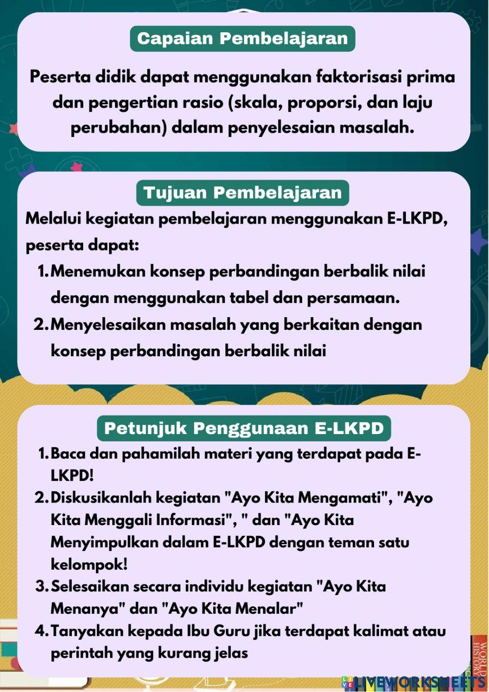 LKPD Perbandingan Berbalik Nilai 1 LKPD Perbandingan Berbalik Nilai 1