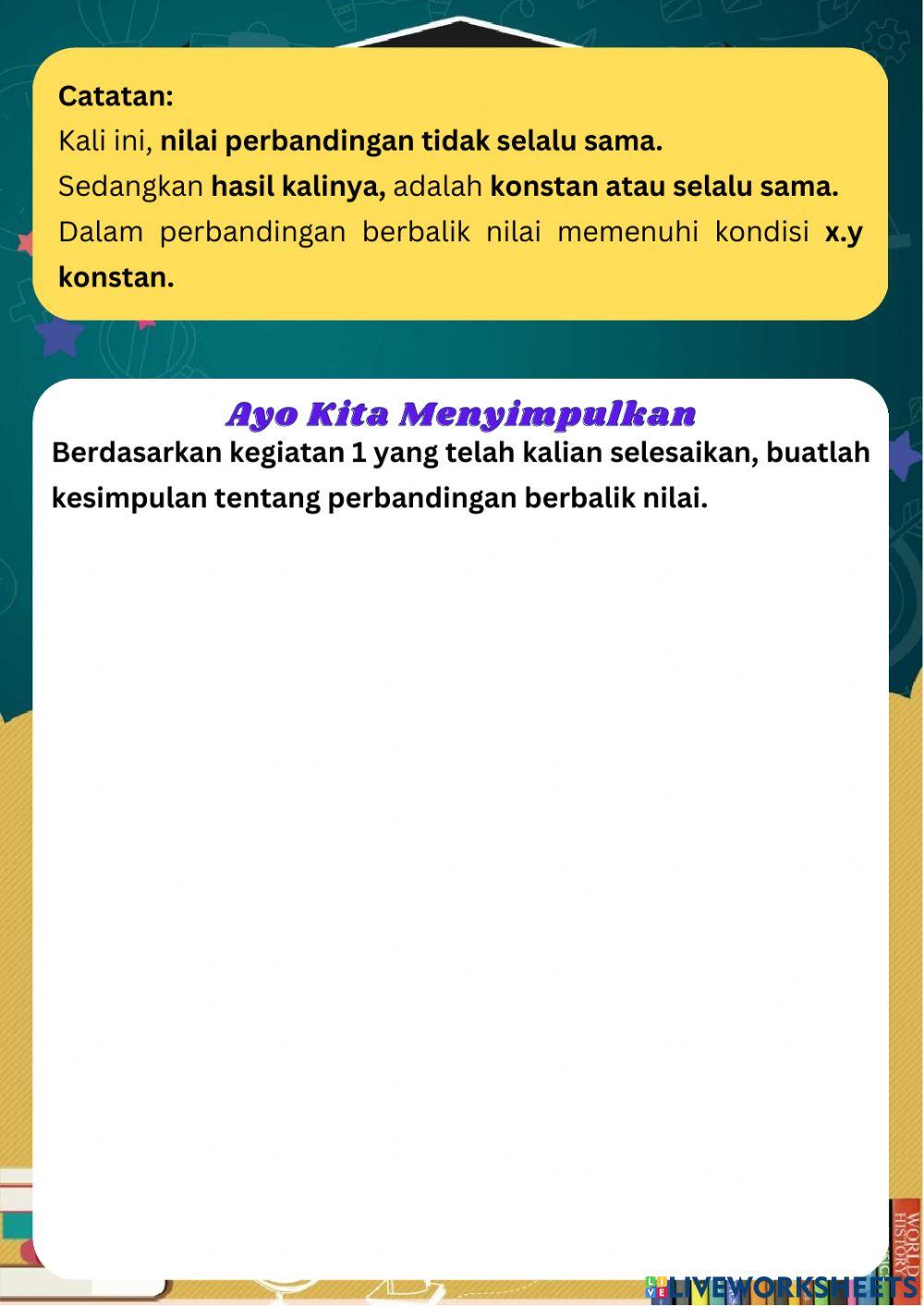 LKPD Perbandingan Berbalik Nilai 1 LKPD Perbandingan Berbalik Nilai 1
