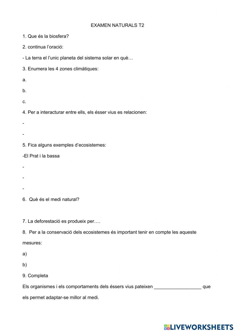 EXAMEN NATURALES 6é