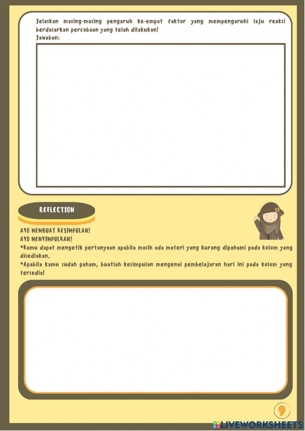 KC E-LKPD Laju Reaksi : Faktor-Faktor yang Mempengaruhi Laju Reaksi II