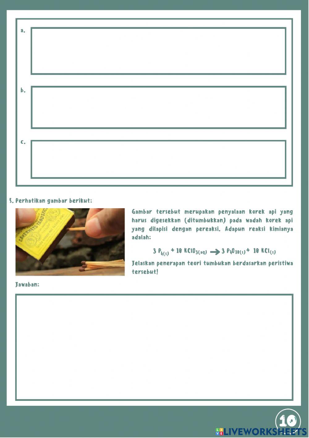 KC E-LKPD Laju Reaksi : Konsep Laju Reaksi dan Teori Tumbukan II