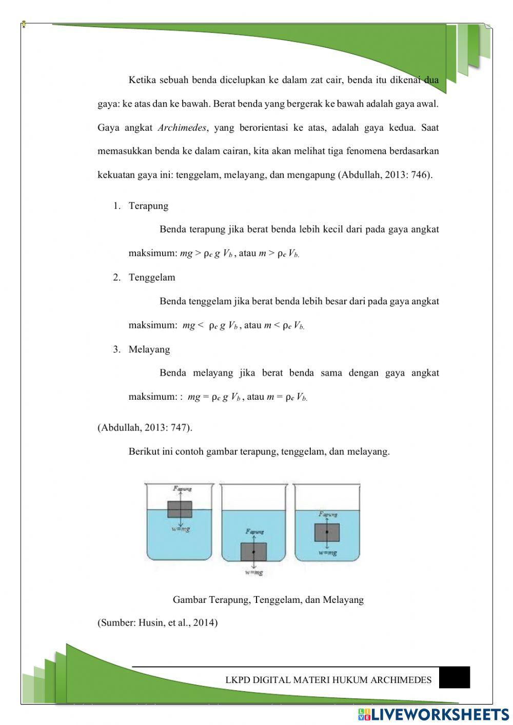LKPD Digital Materi Hukum Archimedes