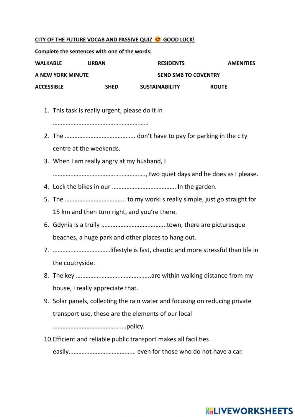 Cities of the future and passive