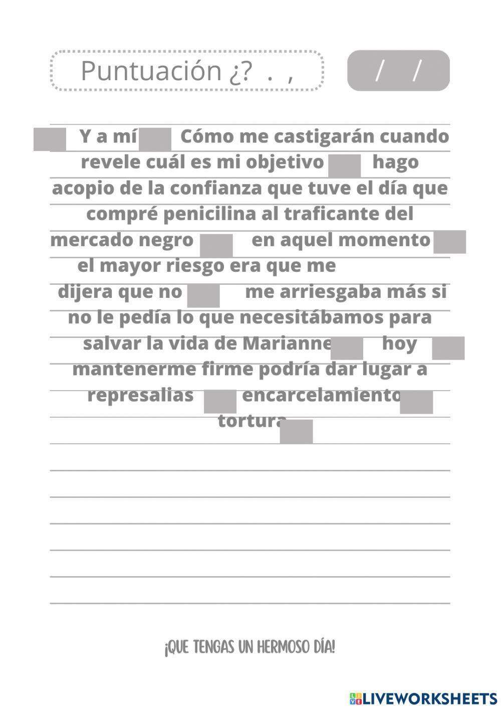 Puntuación - La bailarina de auschwitz-