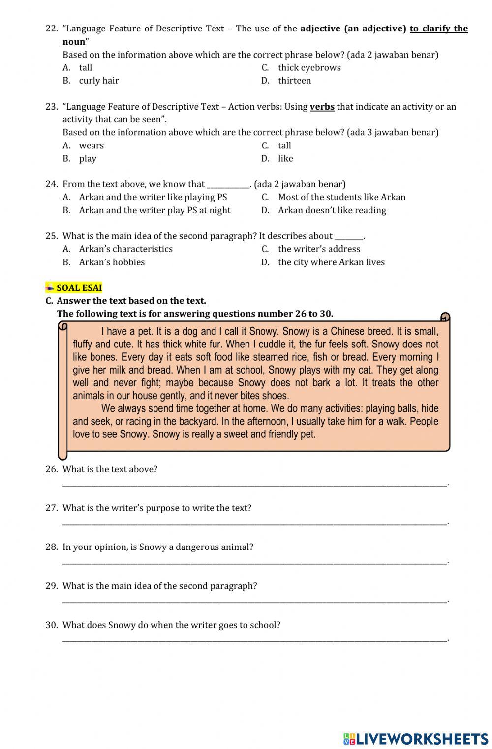 Latihan soal ps genap kelas 7