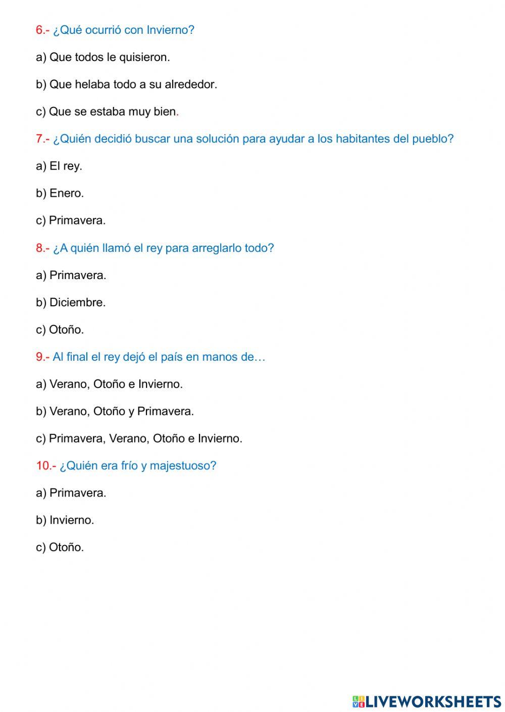 Comprensión lectora: Los príncipes del año