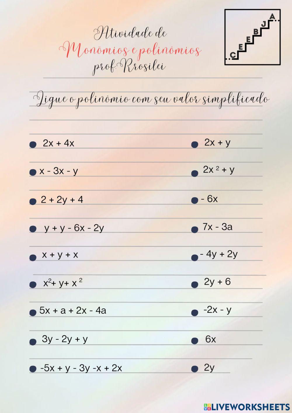 Monomios e polinômios