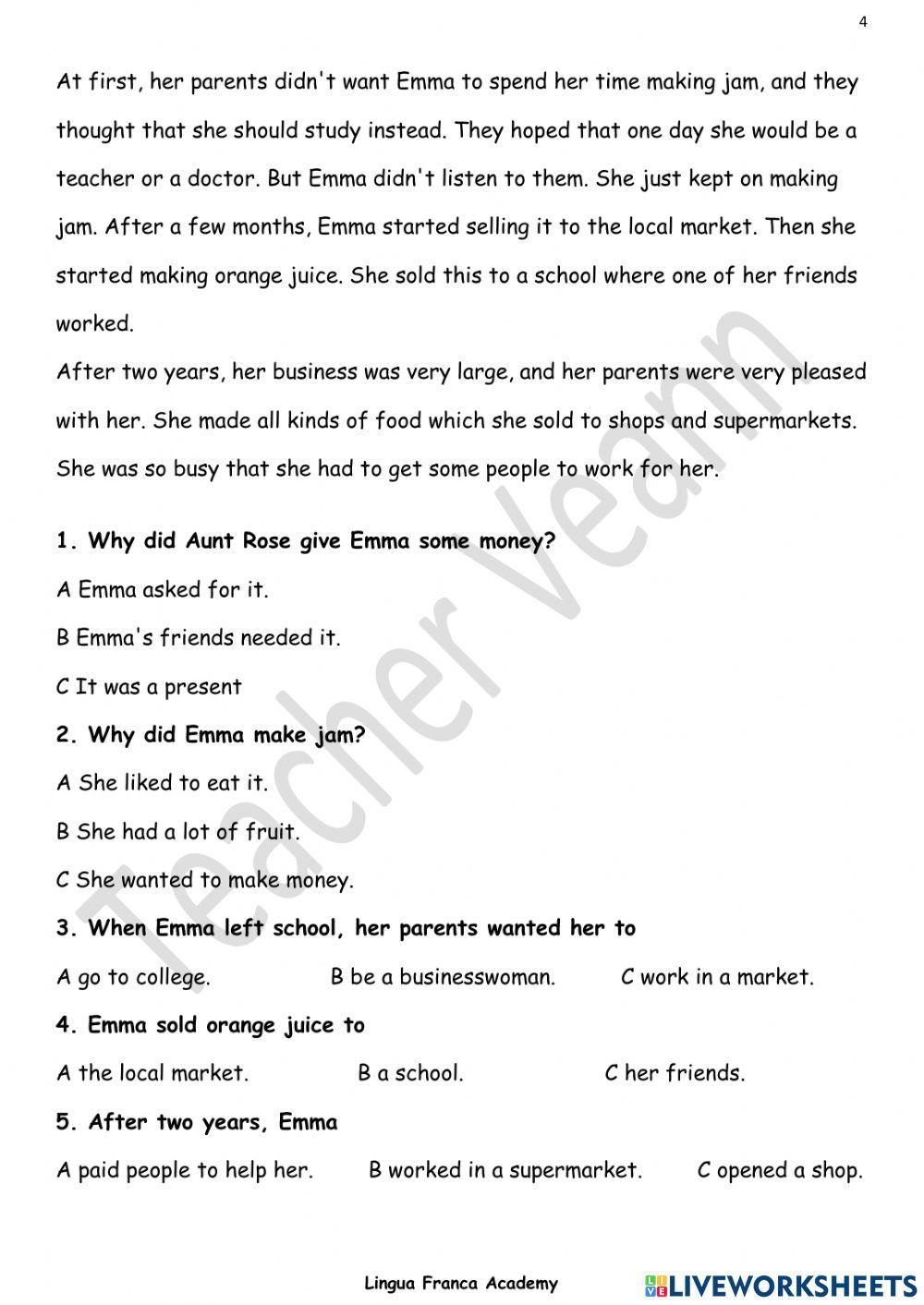 Evaluation Test Gamma