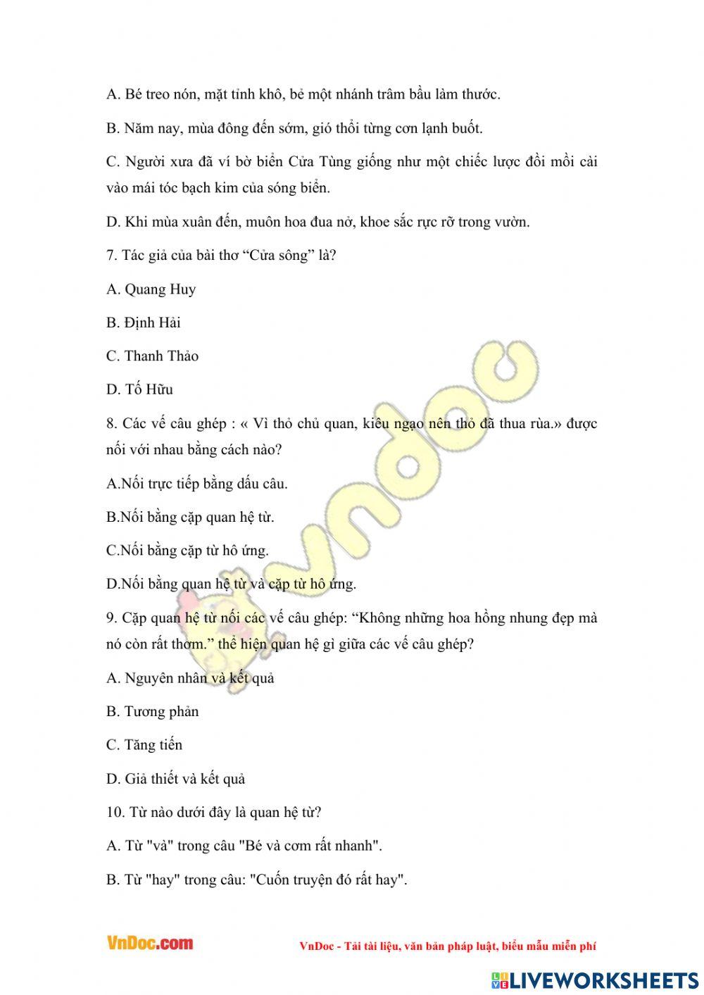 Ôn tập Luyện từ và câu K5