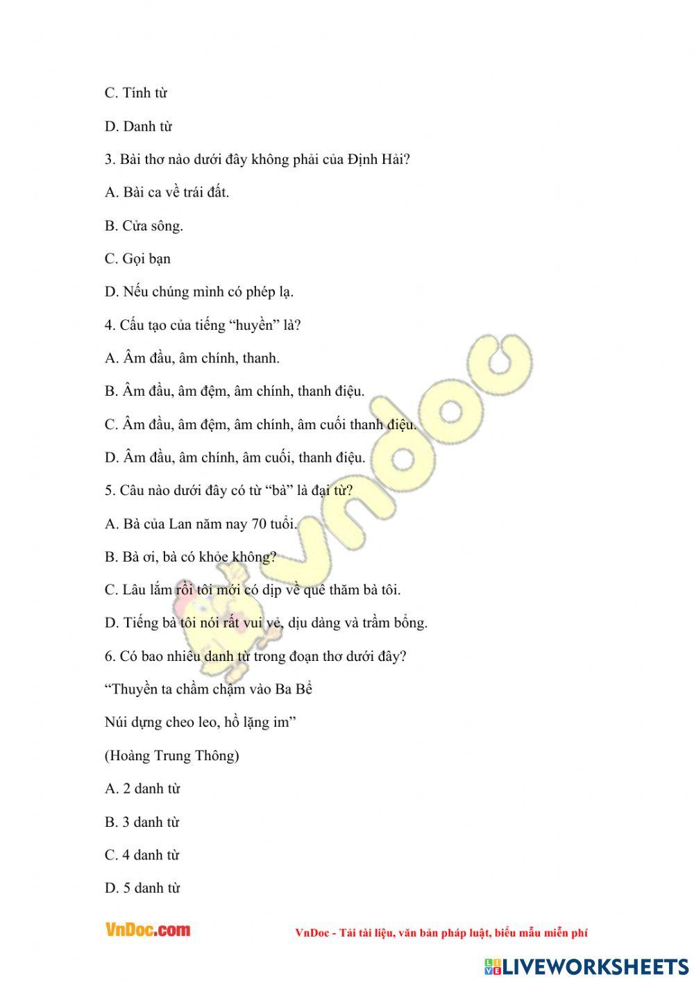 Ôn tập Luyện từ và câu K5