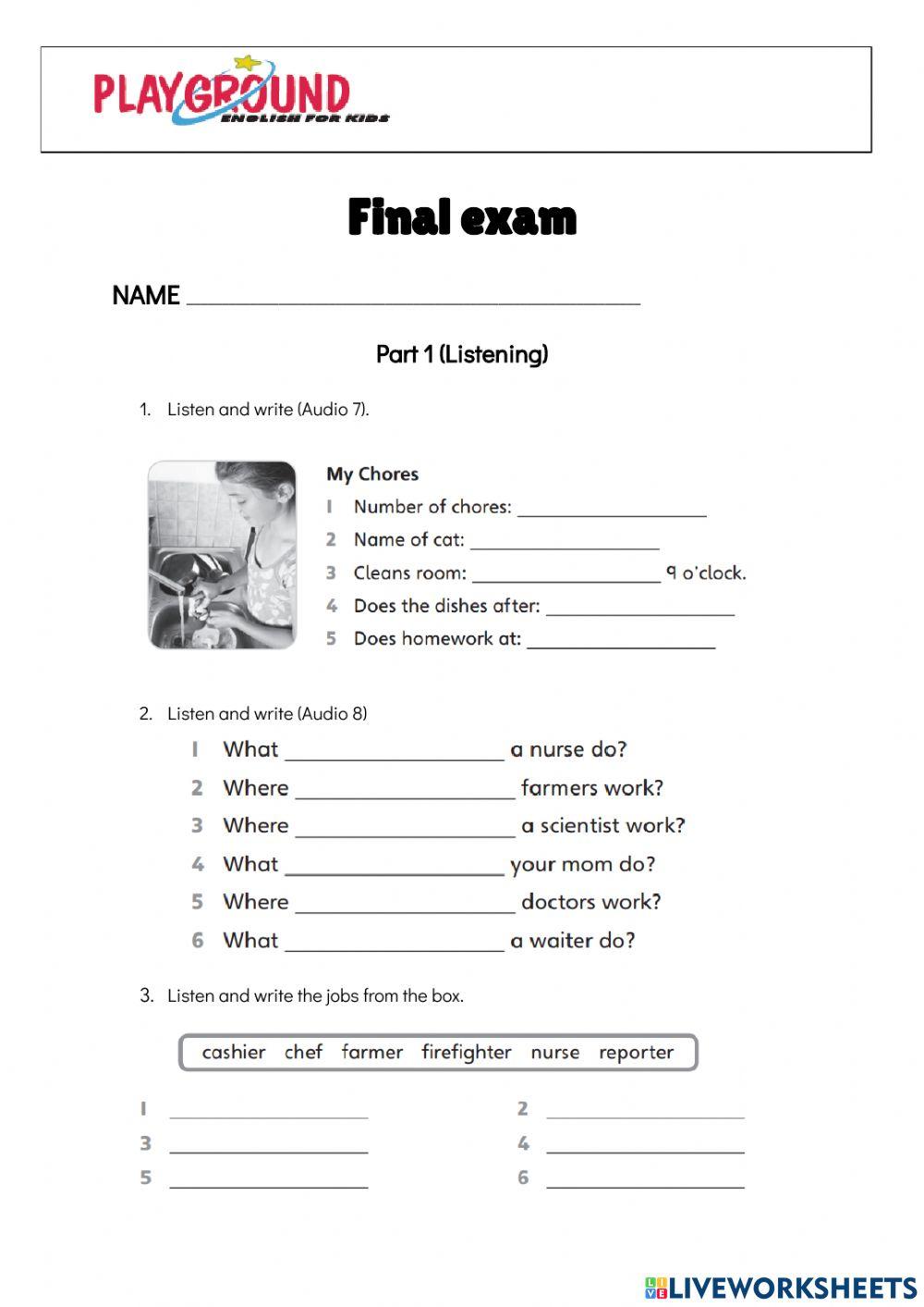 Final Exam FG