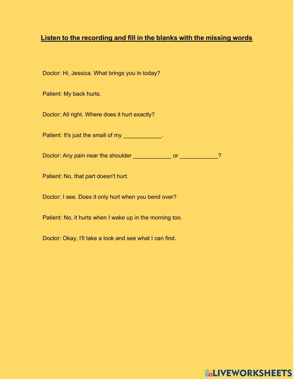 Parts of the body exam v2