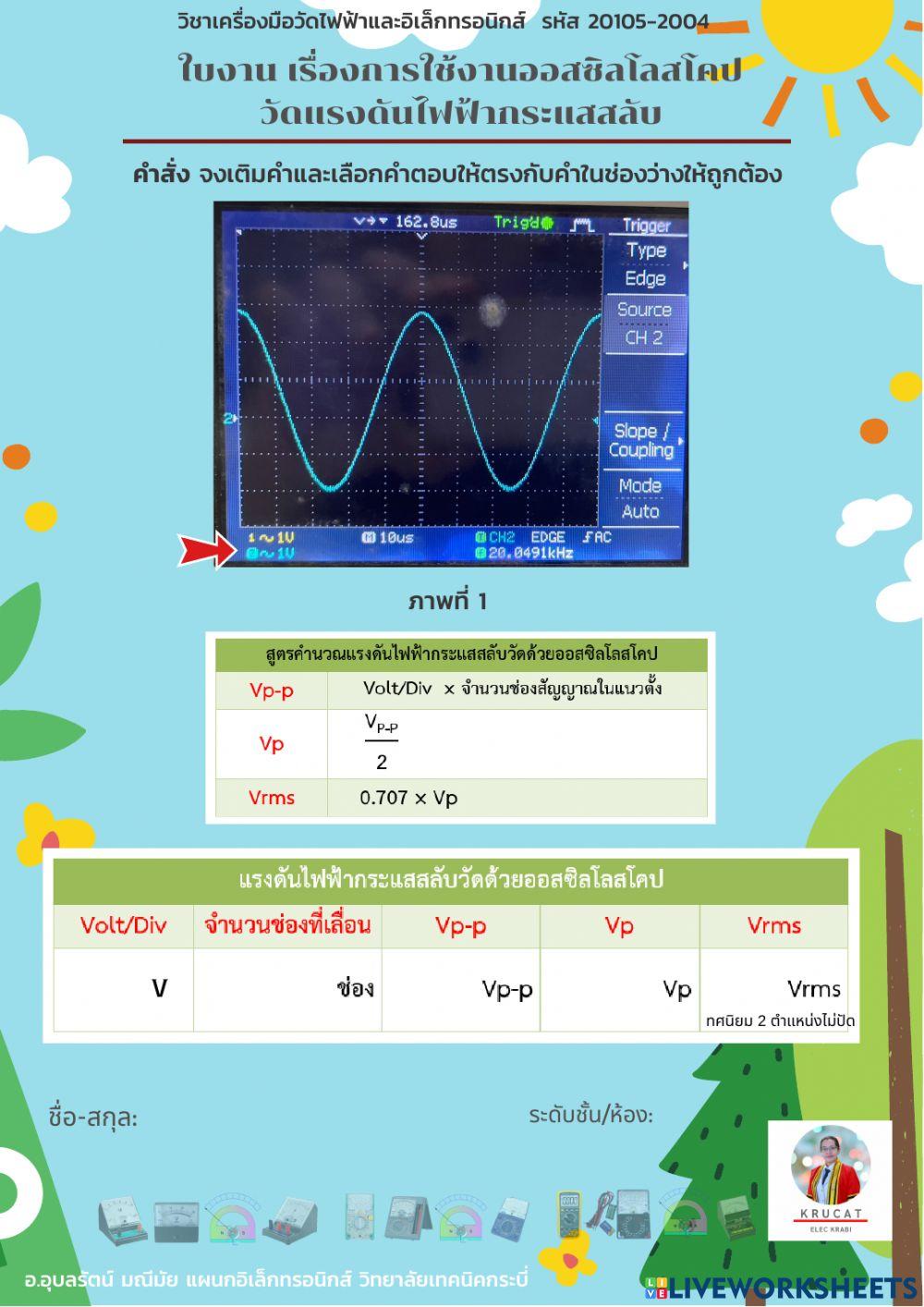การใช้งานออสซิลโลสโคปวัดแรงดันไฟฟ้ากระแสสลับ