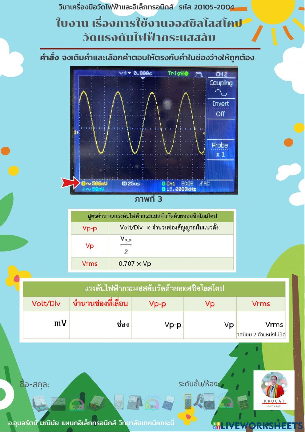 การใช้งานออสซิลโลสโคปวัดแรงดันไฟฟ้ากระแสสลับ