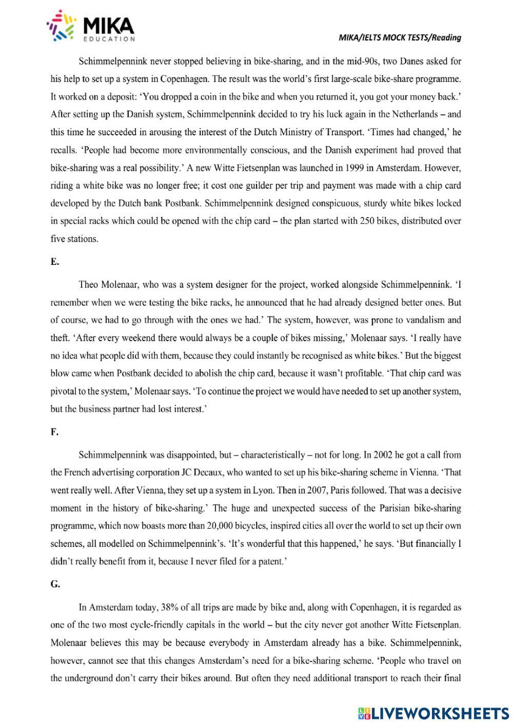 Reading Mock Test 15