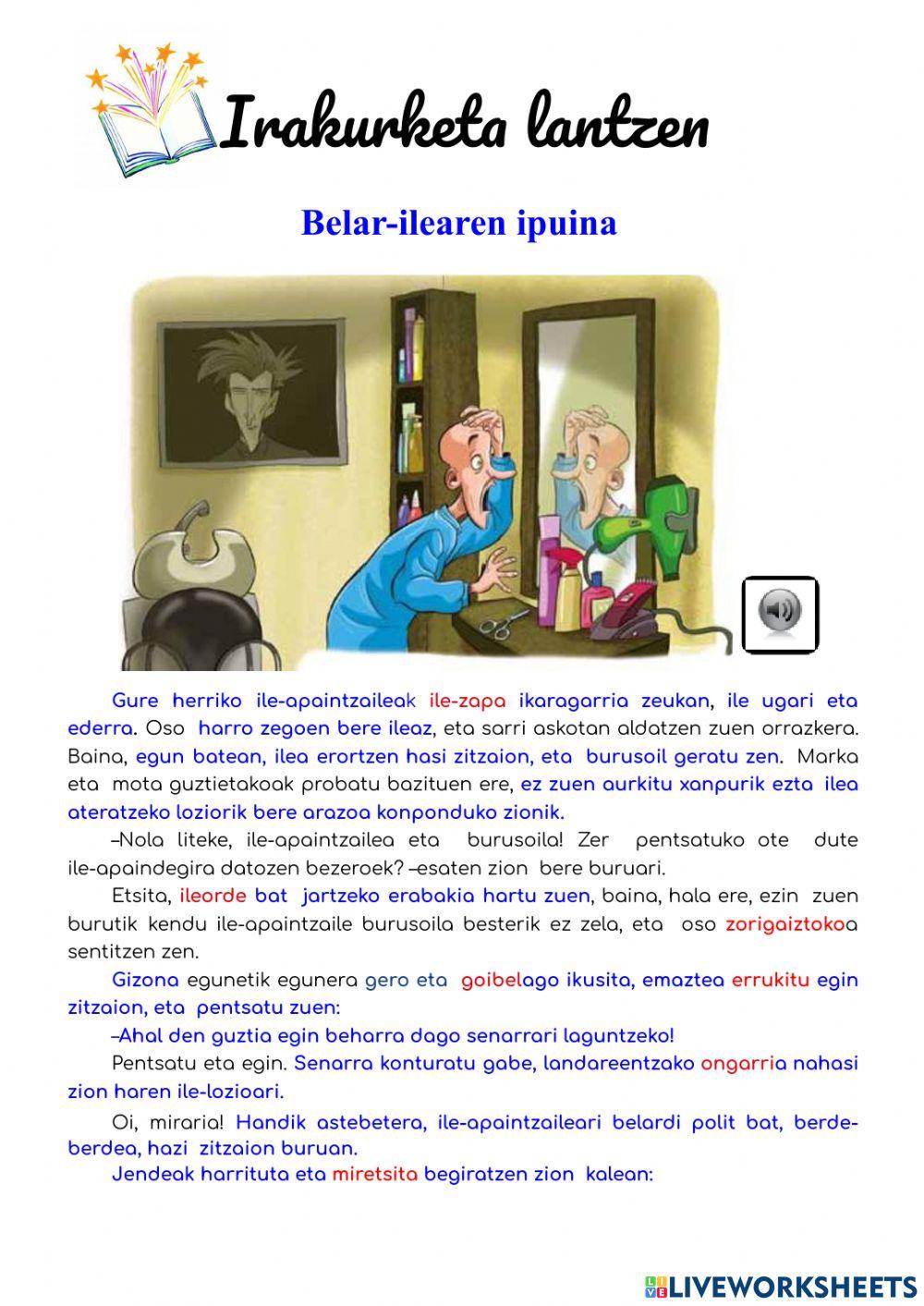 Irakurketa lantzen. Belar-ilearen ipuina