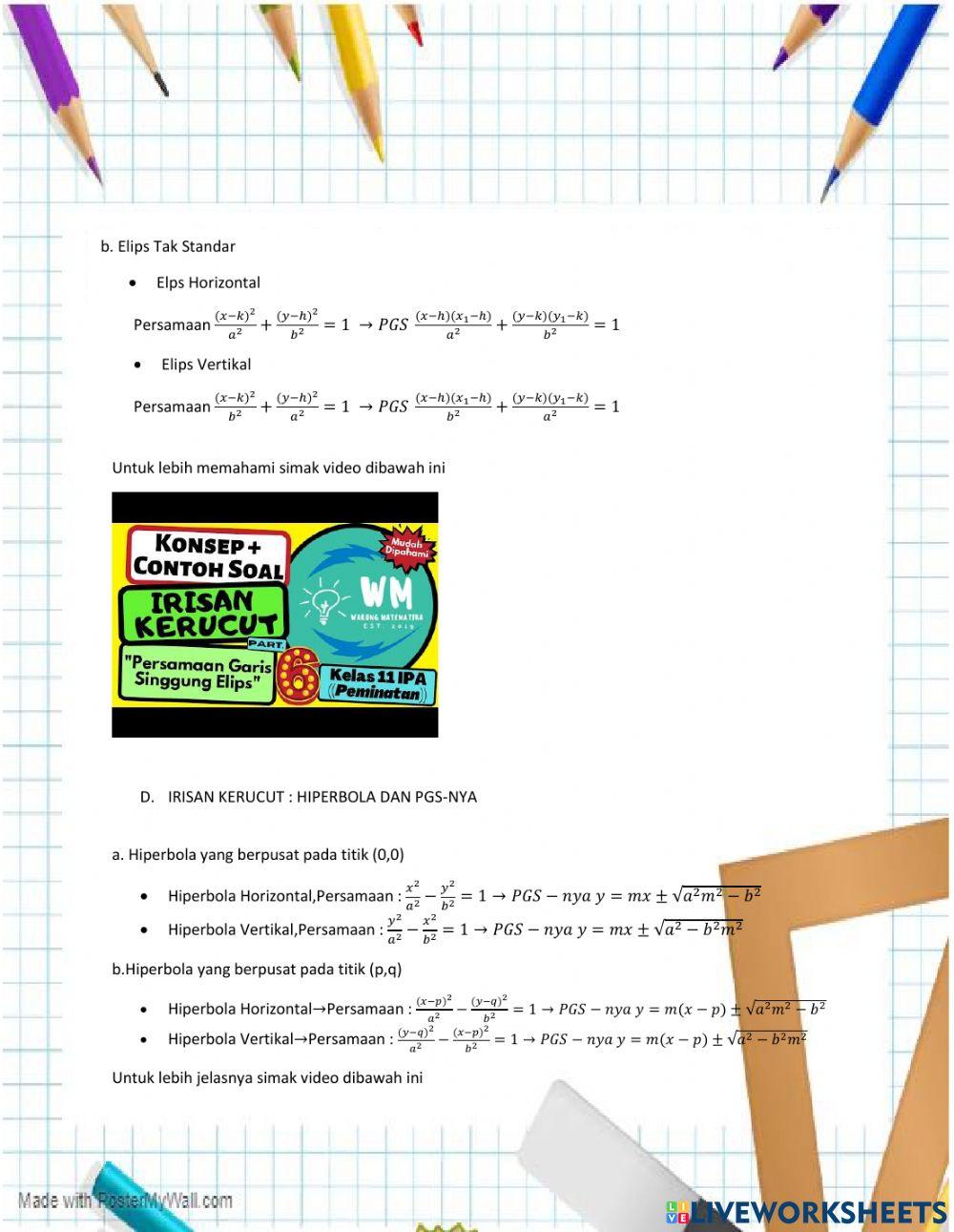 Lkpd interaktif irisan kerucut dan persamaan parametrik