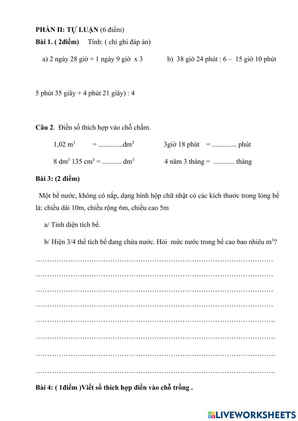 Kiểm tra thử toán