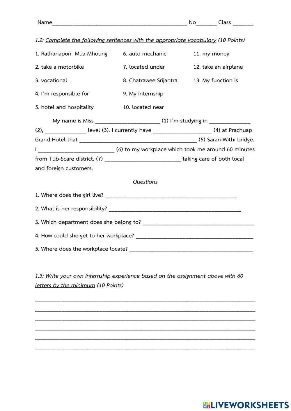 English for the Workplace - Week 1.2