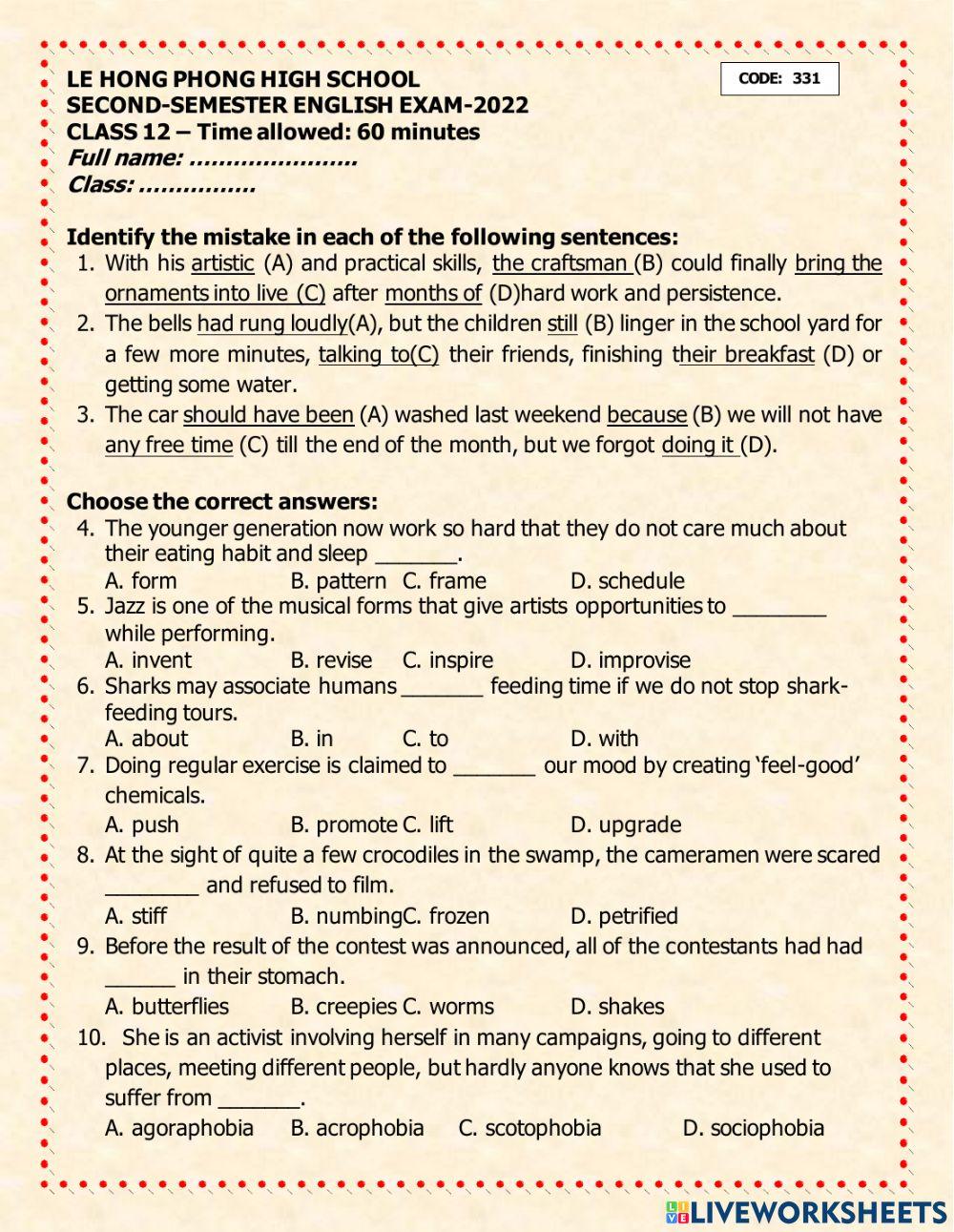 E12- LHP - 2ND Semester - 2022