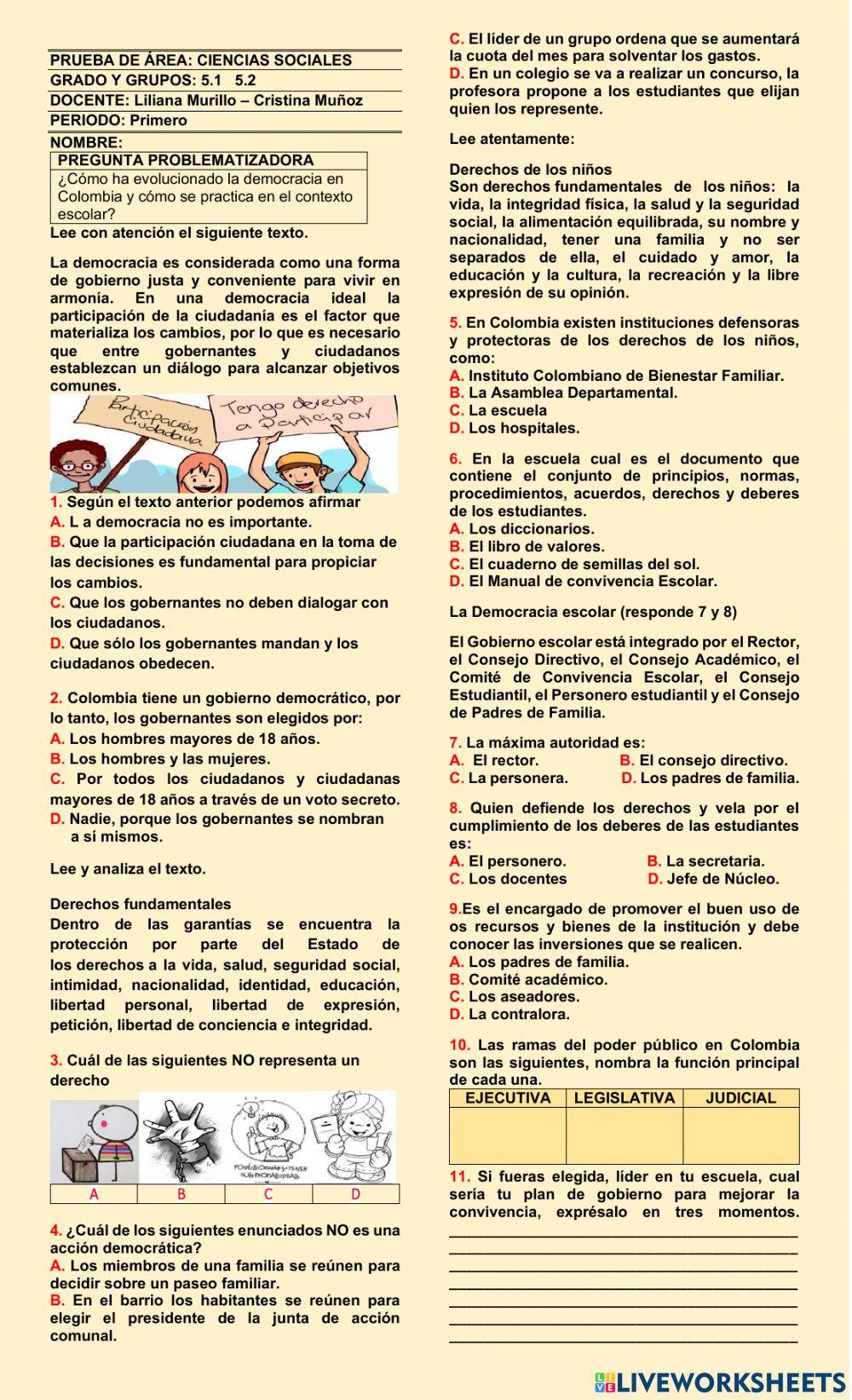 Prueba de 1 periodo sociales