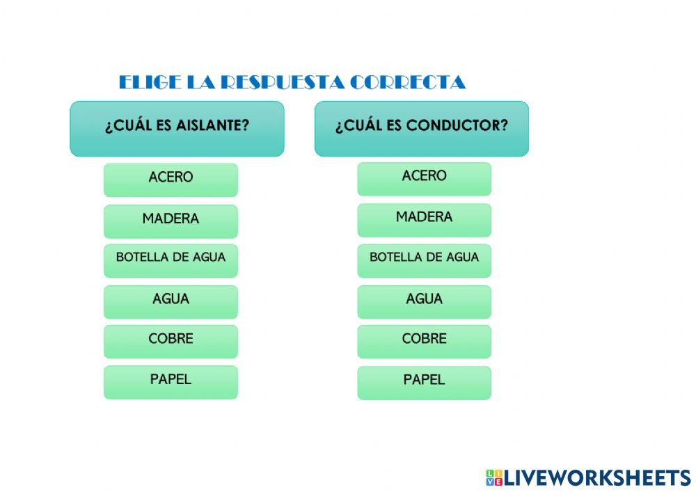 2 AISLANTE-CONDUTOR (ELECCIÓN MÚLTIPLE)