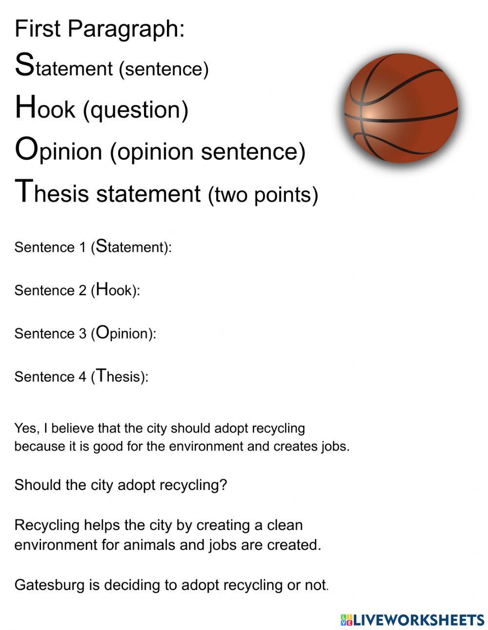 Writing Essay Paragraph 1