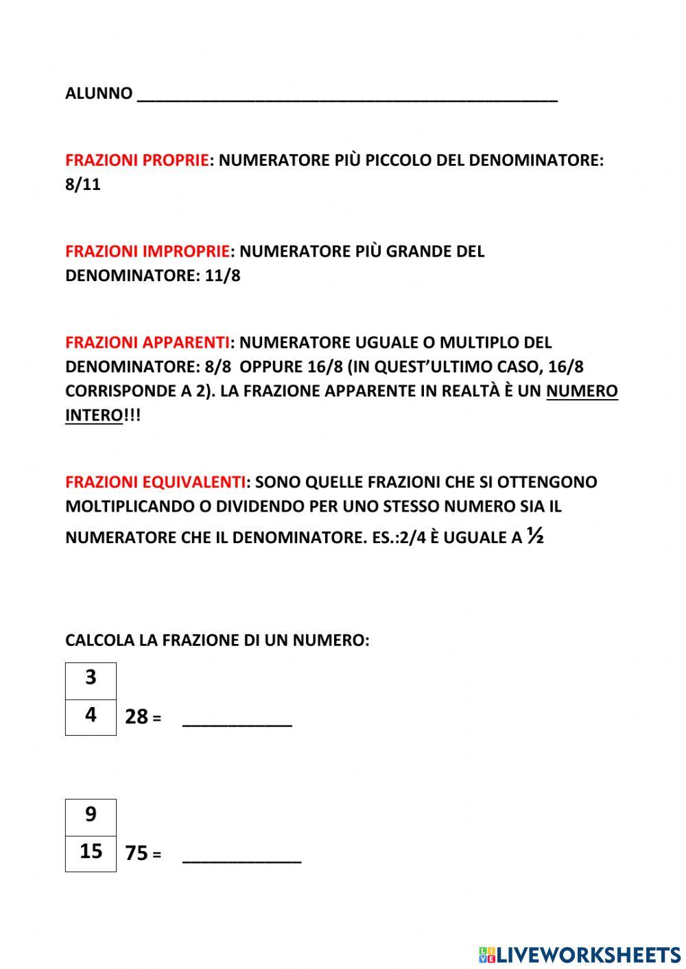 Le frazioni, criteri di divisibilità