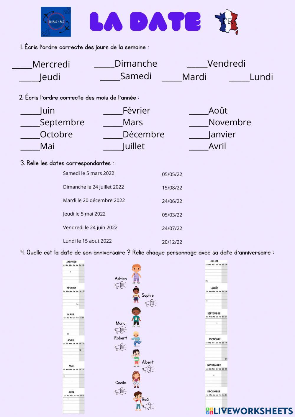 La date en francais