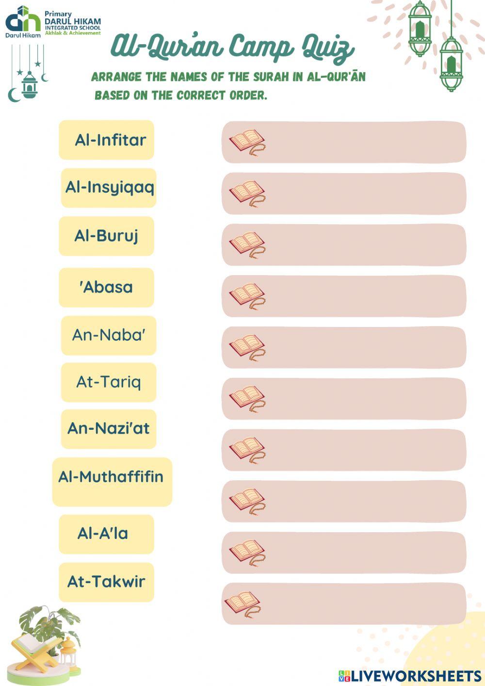 Al-Qur'an Camp Quiz P1-P2