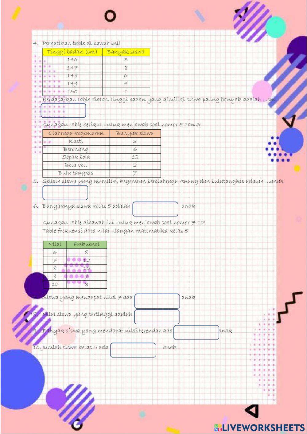 Pengolahan dan Penyajian Data (Tabel)