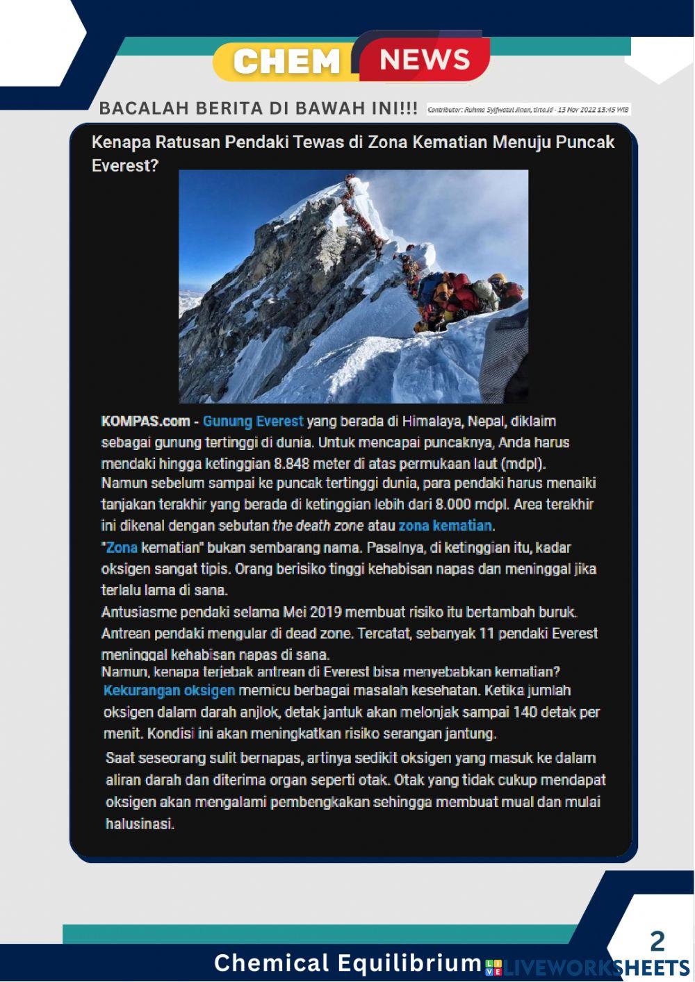 E-lkpd kesetimbangan kimia faktor tekanan dan volume