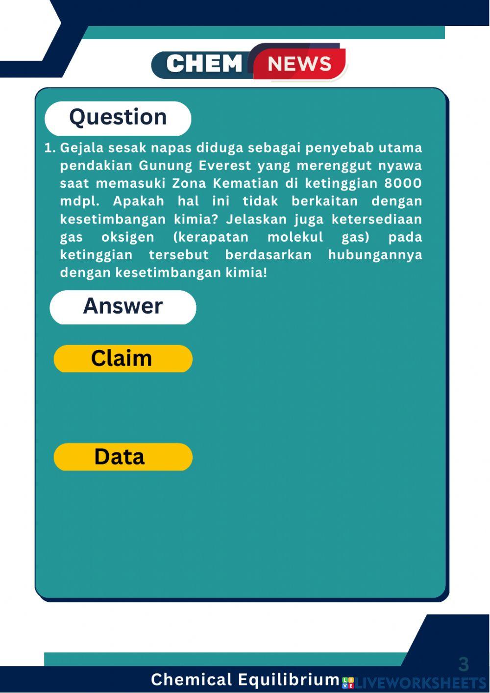 E-lkpd kesetimbangan kimia faktor tekanan dan volume