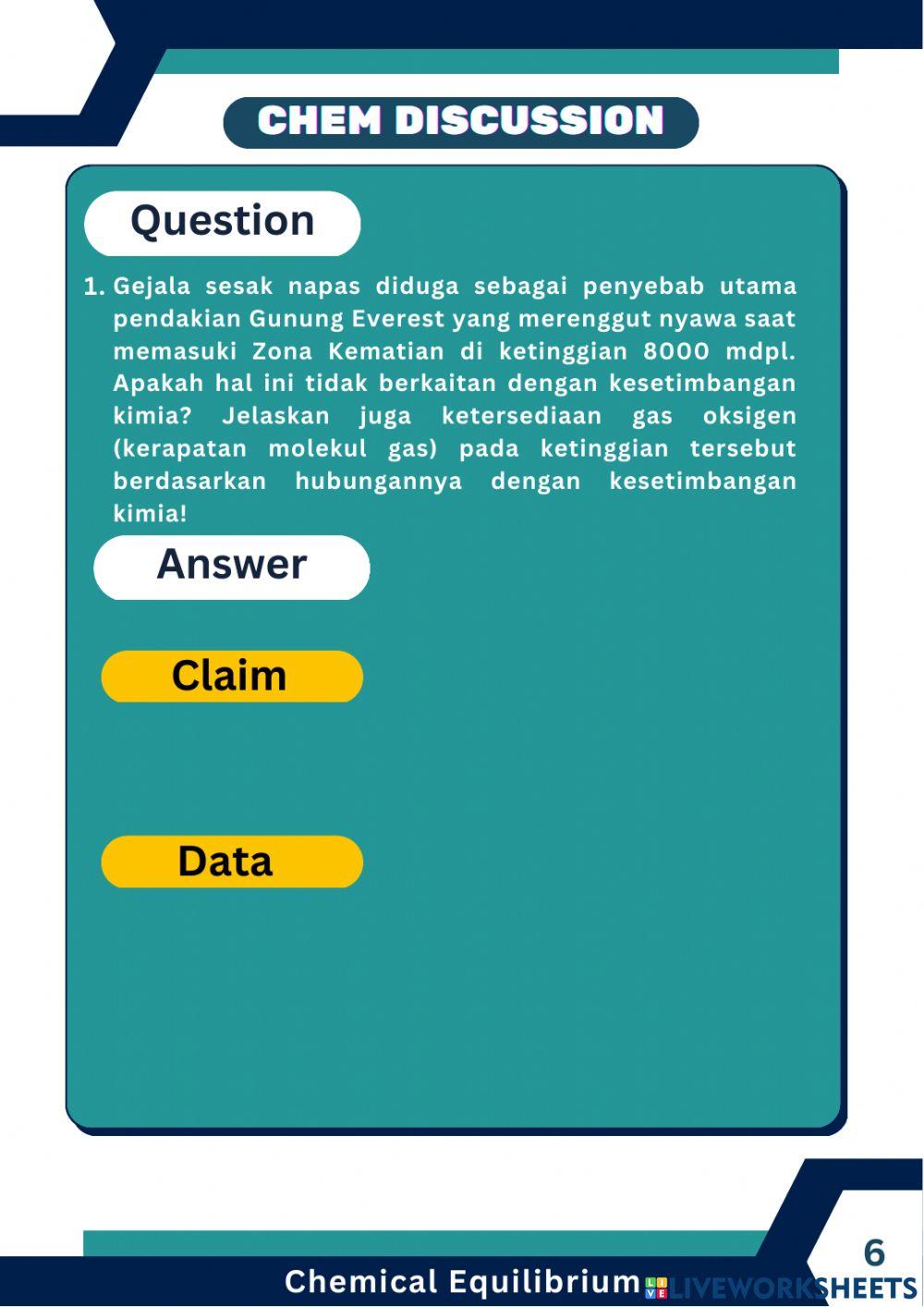 E-lkpd kesetimbangan kimia faktor tekanan dan volume