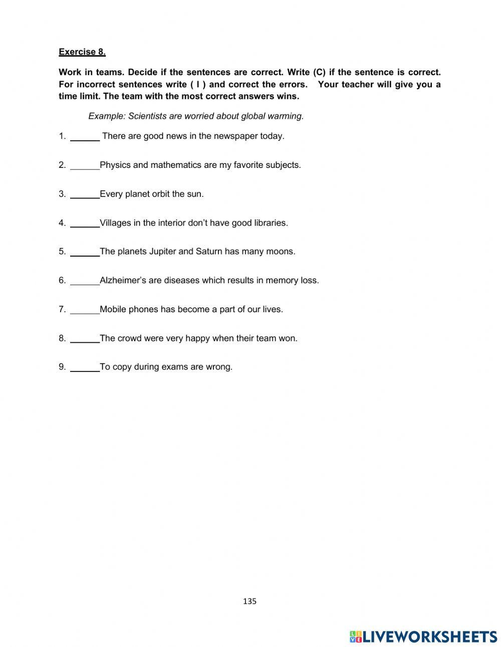 Subject-verb agreement