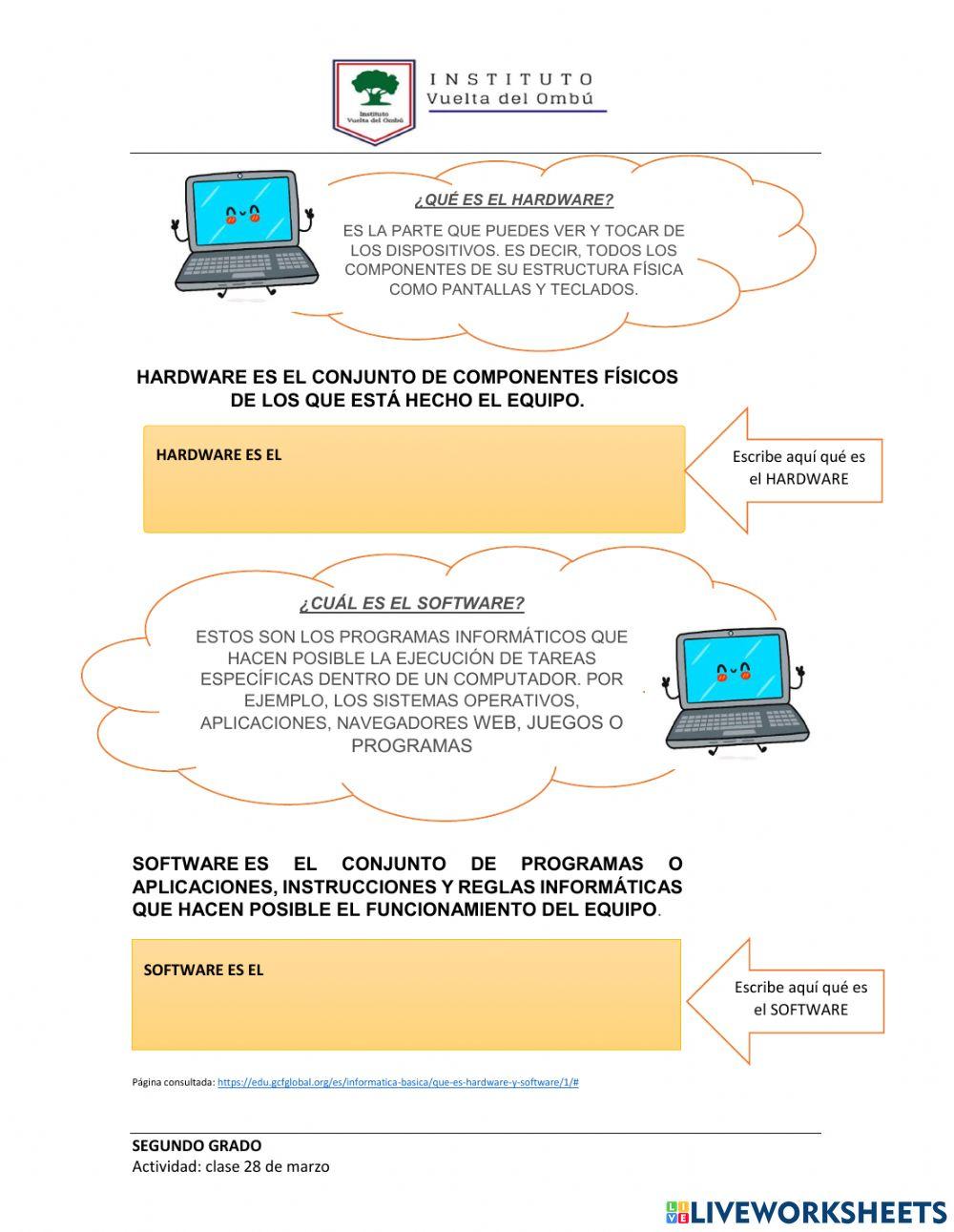 Software y Hardware online exercise for 2 | Live Worksheets