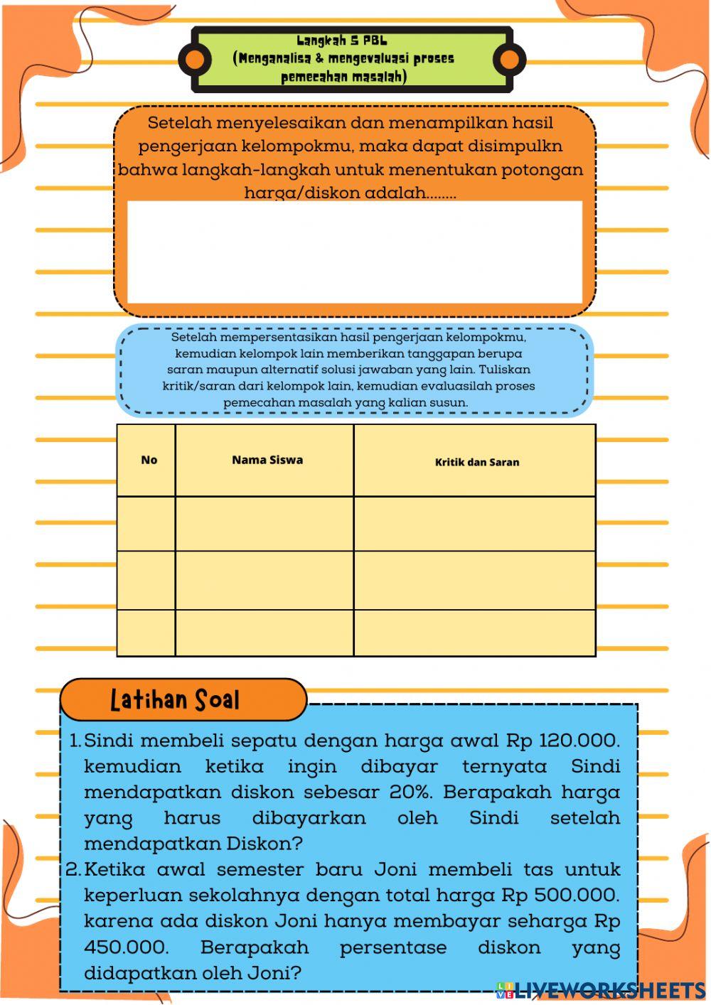 LKPD Aritmatika Sosial Pertemuan 3
