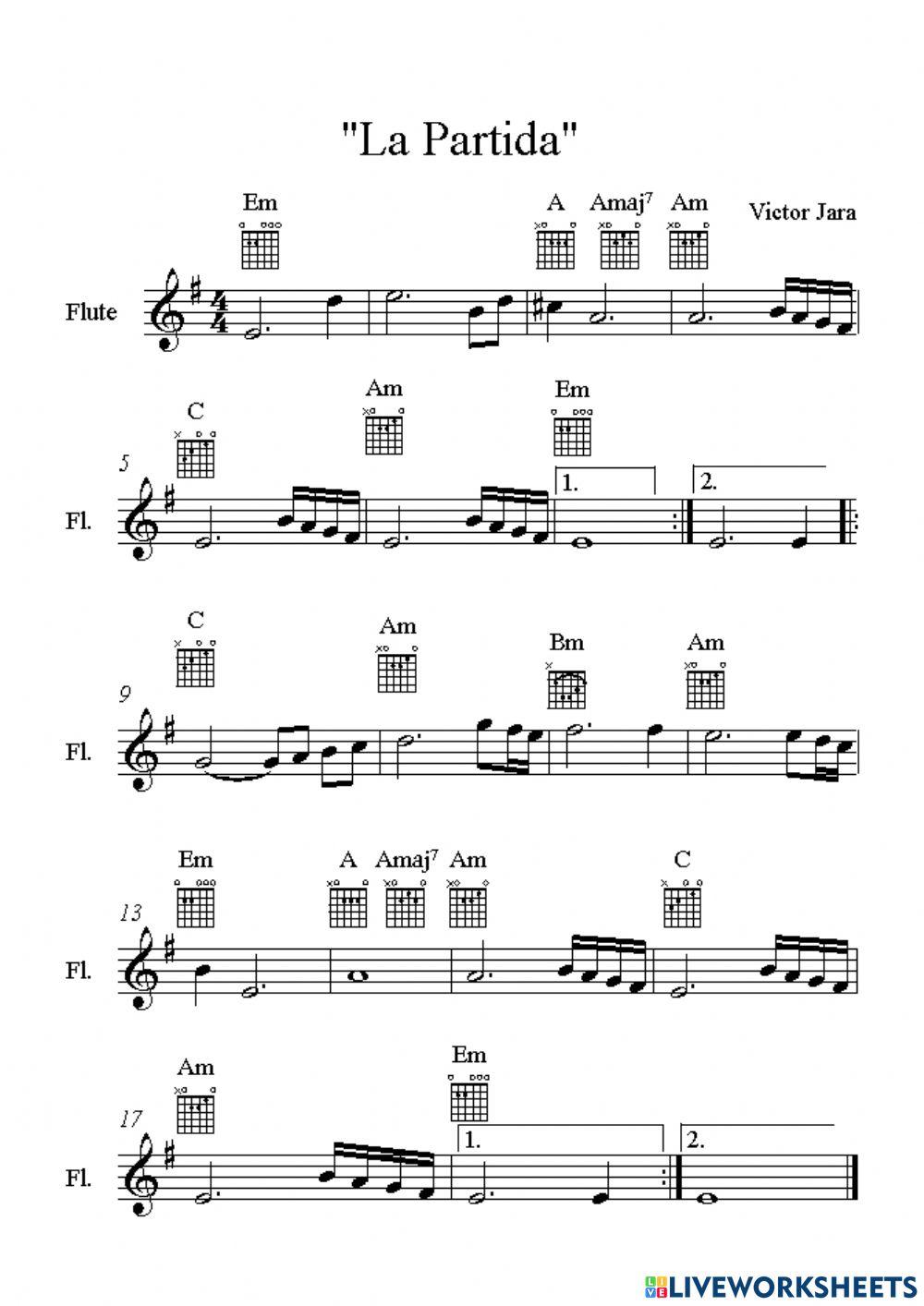 La partida, Víctor Jara